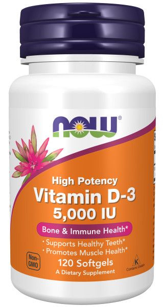 NOW Vitamin D-3 5000 IU, витамин Д3, 120 капс - купить с доставкой по ...