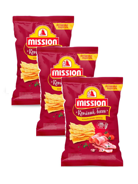 Набор чипсов кукурузных Mission со вкусом бекона, 150 г х 3 шт - купить ...