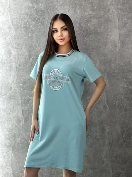 Платье хлопковое женское, Женский, размер 50 (XL), рукав Короткий ...