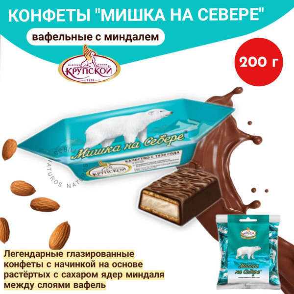Конфеты Мишка на севере, Фабрика имени Крупской 200 гр - купить с ...