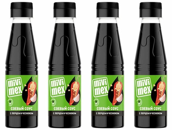Соус овощной "MIVIMEX" Соевый соус с перцем и чесноком пласт.бут. 200гр ...