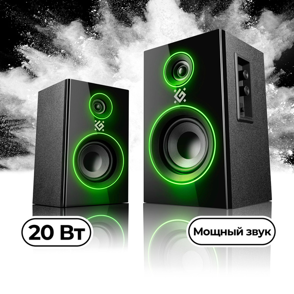 DEFENDER Колонки для компьютера Solar 20 20Вт , подсветка , BT, 230В ...