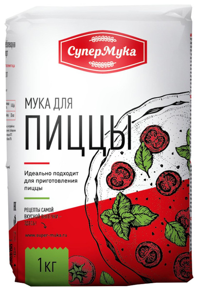 Мука СуперМука пшеничная хлебопекарная для пиццы высший сорт 1кг ...