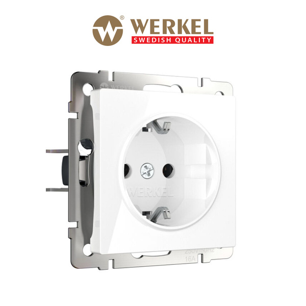 Розетка встраиваемая с заземлением скрытой установки Werkel W1171001 ...