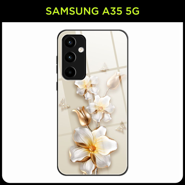 Стеклянный чехол на Samsung Galaxy A35 5G / Самсунг А35 5G с принтом ...