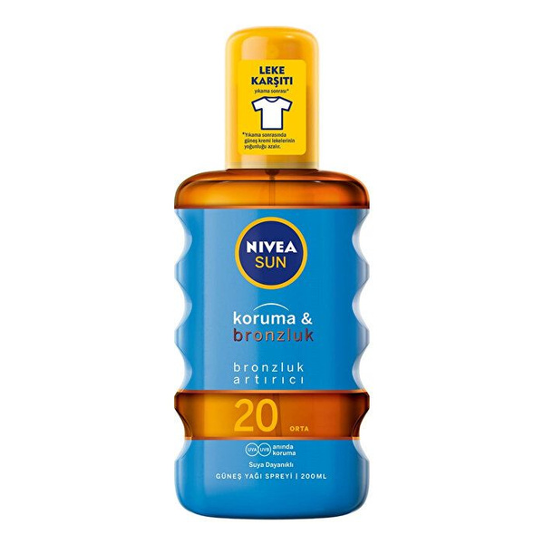 Nivea Sun SPF20 Солнцезащитное масло-спрей для защиты и загара 200 мл ...