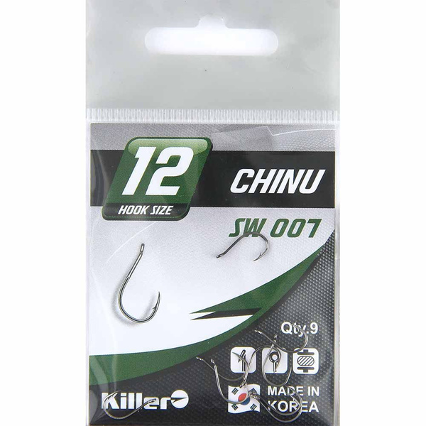 Крючки Killer CHINU №12 (007), 4 упаковки по 9 шт - купить с доставкой ...