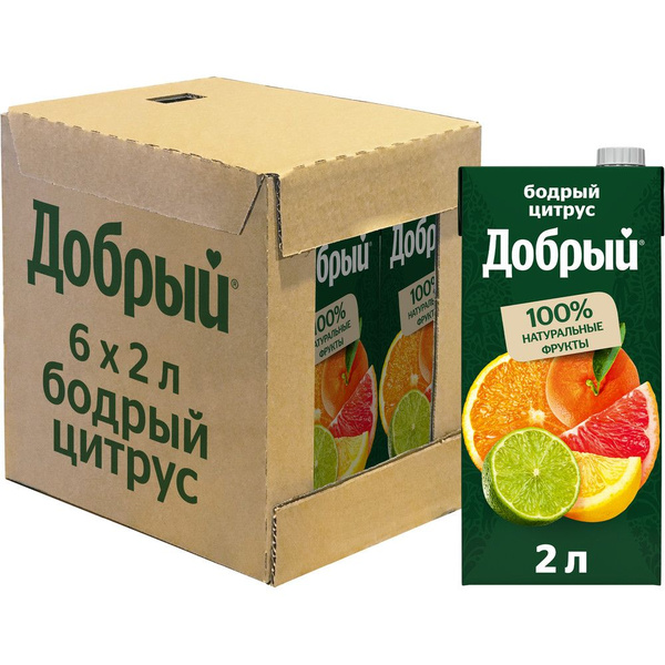 Нектар Добрый Бодрый цитрус, 2л x 6 шт - купить с доставкой по выгодным ...