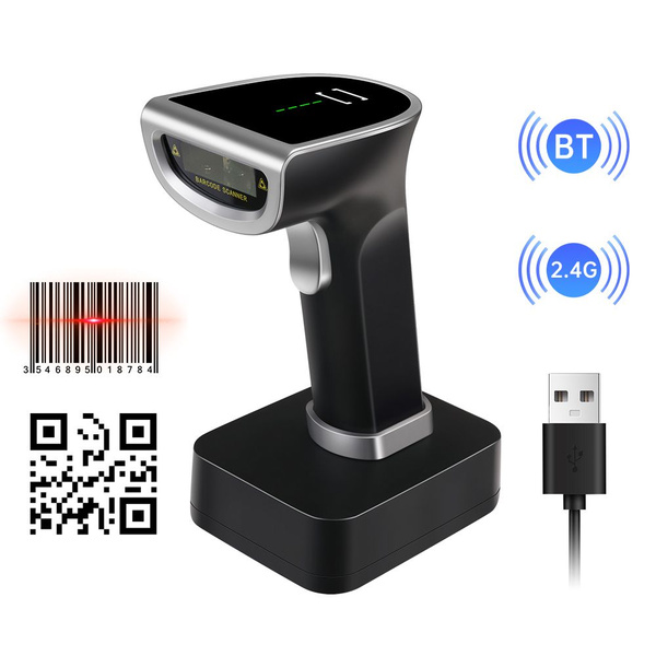 Беспроводной QR-2D-сканер штрих-кода с подставкой Портативный USB ...