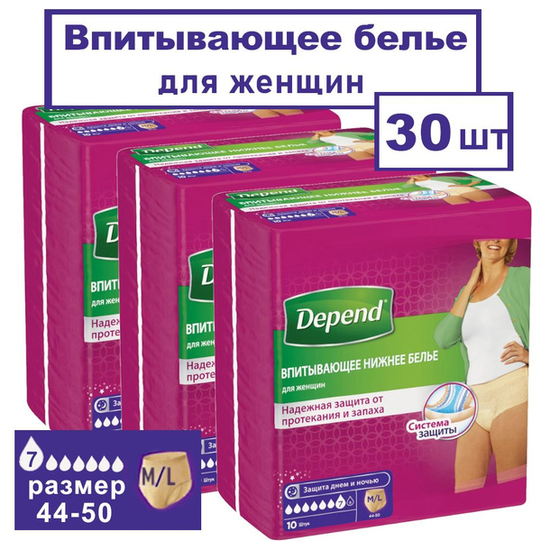 Купить Depend Для Женщин L Xl