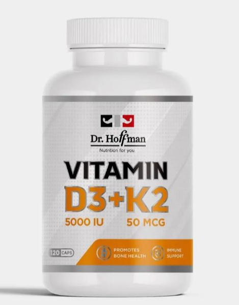 Витамины Dr.Hoffman Vitamin D3(5000IU)+K2(50MCG), 120 капсул - купить с ...