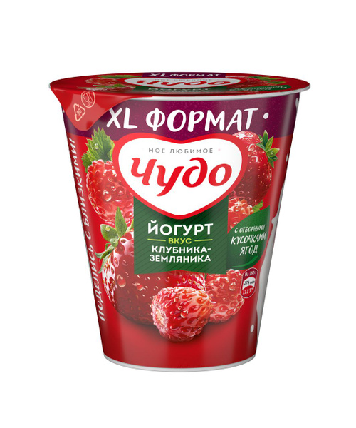 Йогурт Чудо Клубника-земляника 2%, 290г, 6 шт. - купить с доставкой по ...
