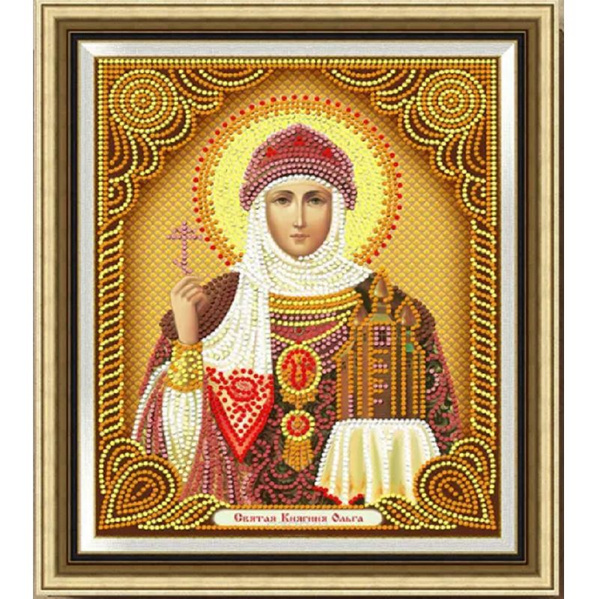 Алмазная мозаика Иконы 34х40, PDB010 Святая Княгиня Ольга. Без ...