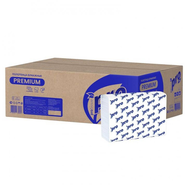Бумажные полотенца листовые PROtissue Premium C443 Z сложения белые ...