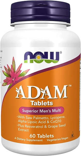 2 УПАКОВКИ! NOW Adam Superior Men's Multi 60 таблеток, Витаминно ...
