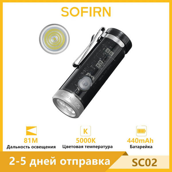 Sofirn SC02 Мини EDC 330лм 90CRI светодиодный фонарик USB C ...