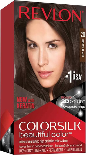 Краска для волос Revlon Colorsilk тон 20 Brown Black 130 мл - купить с ...