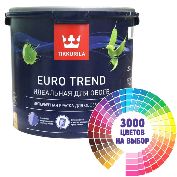 Краска Tikkurila Euro Trend Быстросохнущая, Водно-дисперсионная ...