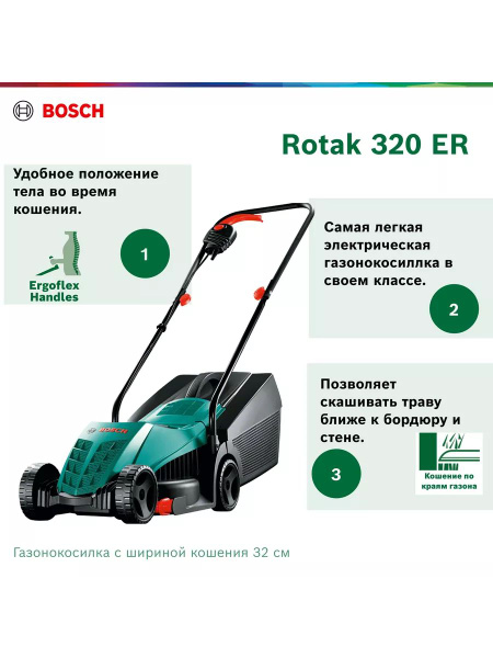 Газонокосилка электрическая Rotak 320, 06008A600A, - купить по выгодной ...