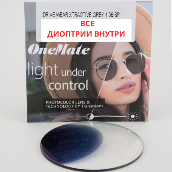 Линзы для очков, фотохромные, астигматические с диоптриями, хамелеон ...