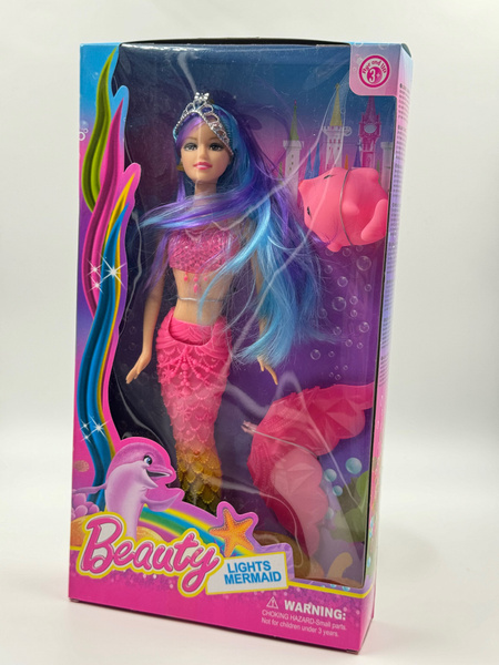 Барби русалка, кукла Barbie со светящимся хвостом и дельфинчик - купить ...