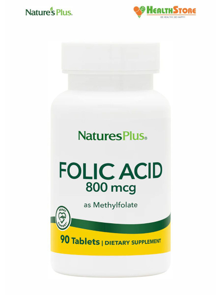 NaturesPlus Folic Acid 800мкг as Methylfolate 90 таблеток фолиевая ...