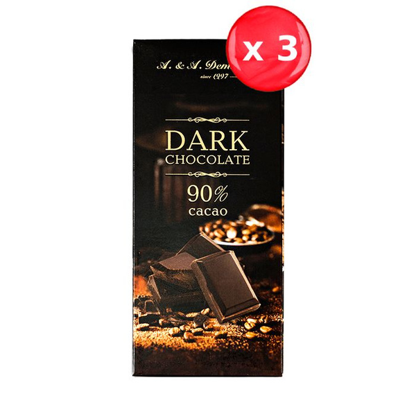 Шоколад Demidoff горький 90% какао 100 г, набор из 3 шт. - купить с ...