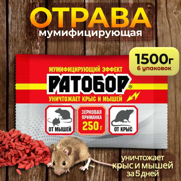 Ратобор отрава для мышей и крыс мумифицирующая купить на OZON по низкой ...