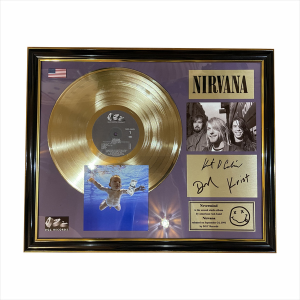Nirvana Nevermind золотая виниловая пластинка в рамке - купить по ...