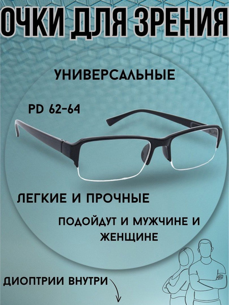 Готовые очки для зрения с диоптриями корригирующие женские, мужские ...