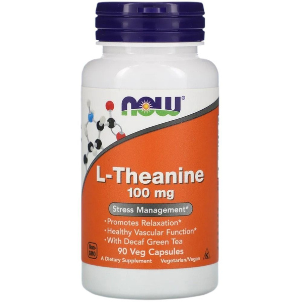 NOW L-Theanine L-Тианин 100 мг 90 капсул купить на OZON по низкой цене ...