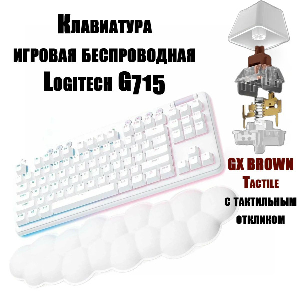 Клавиатура беспроводная механическая Logitech G715 GX Brown Tactile ...