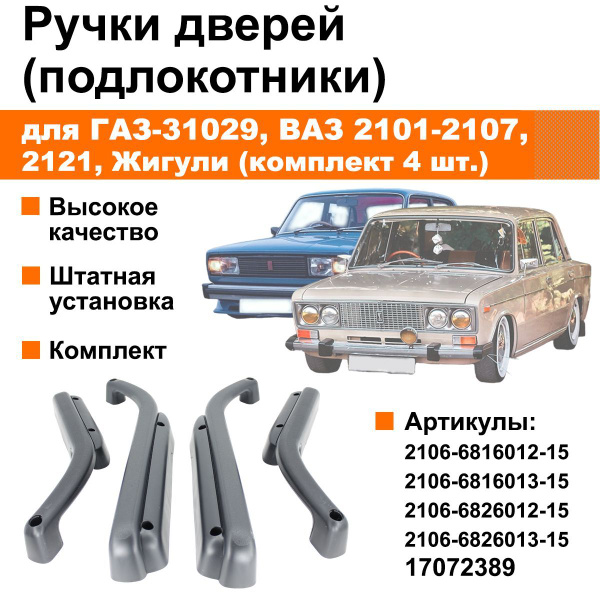 Ручка двери ГАЗ-31029,3110 Волга внутренняя правая (голая)