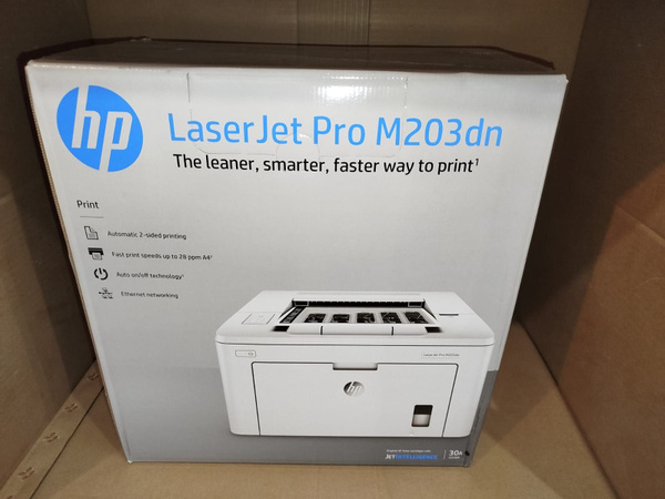 HP Принтер лазерный LaserJet Pro M203dn, белый купить на OZON по низкой ...