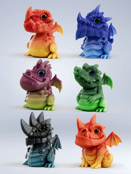 Набор фигурок животных для детей : фэнтези ДРАКОНЫ ТЕРМОЦВЕТНЫЕ ...