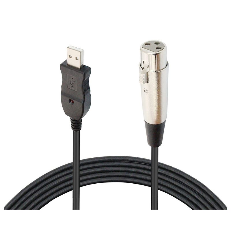 КабельмикрофонныйпереходникадаптерXLR(F)-USB(M)3м