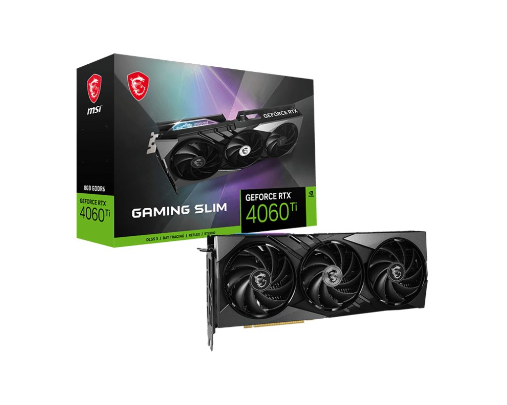 MSI Видеокарта GeForce RTX 4060 Ti GAMING SLIM 8 ГБ (RTX 4060 Ti GAMING SLIM 8G)