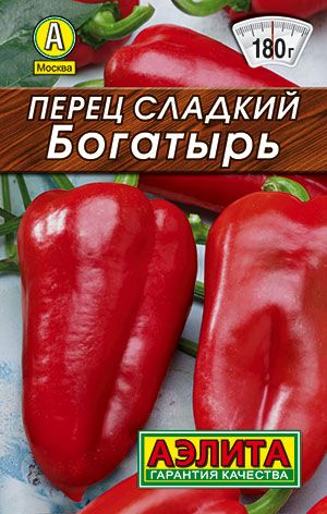 Перец "сладкий Богатырь" семена Аэлита для открытого грунта и теплиц.Пакет лидер