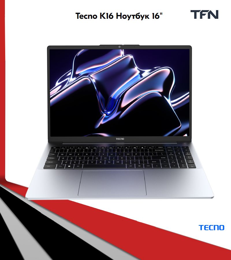 TecnoK16Ноутбук16",IntelCorei5-1235U,RAM16ГБ,SSD,IntelIrisXeGraphics,WindowsHome,(K16i516G+512G(WIN12GEN16)Silver),серебристый,Русскаяраскладка