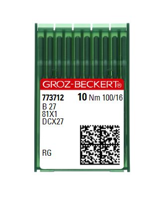 Иглы GROZ-BECKERT B27 №100 для промышленной швейной машины оверлока Заточка RG