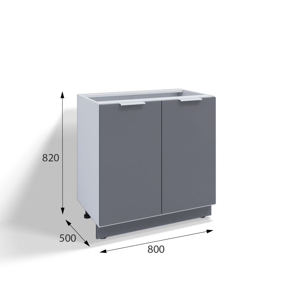Кухонный модуль напольный 80см две двери, серый