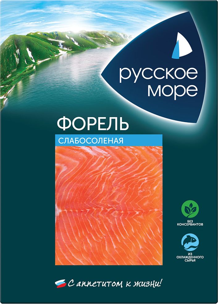 Форель слабосоленая Русское Море, ломтики, 120 г