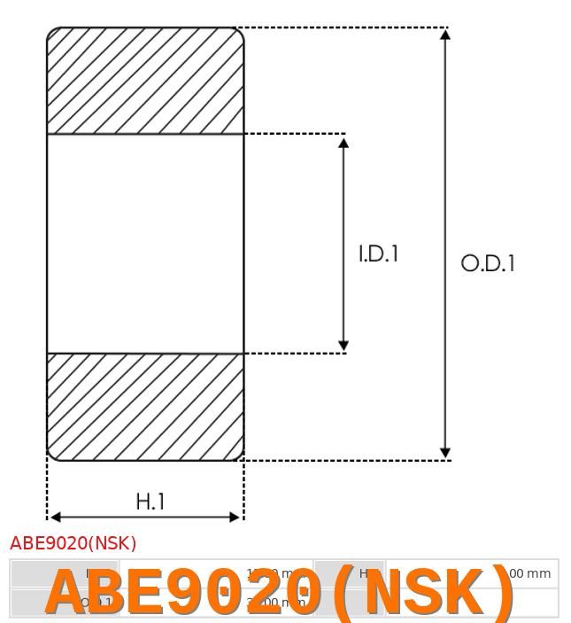 AS Подшипник генератора, арт. ABE9020(NSK), 1 шт.