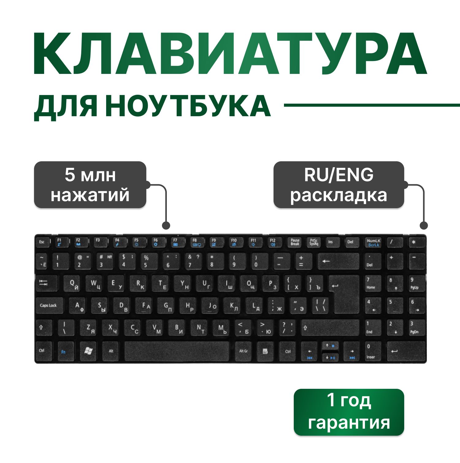 Клавиатура с черной рамкой для MSI CX640 (MS-16Y1), Medion E6217, Gigabyte  Q2532N, Pegatron A25 - купить с доставкой по выгодным ценам в  интернет-магазине OZON (1139184151)