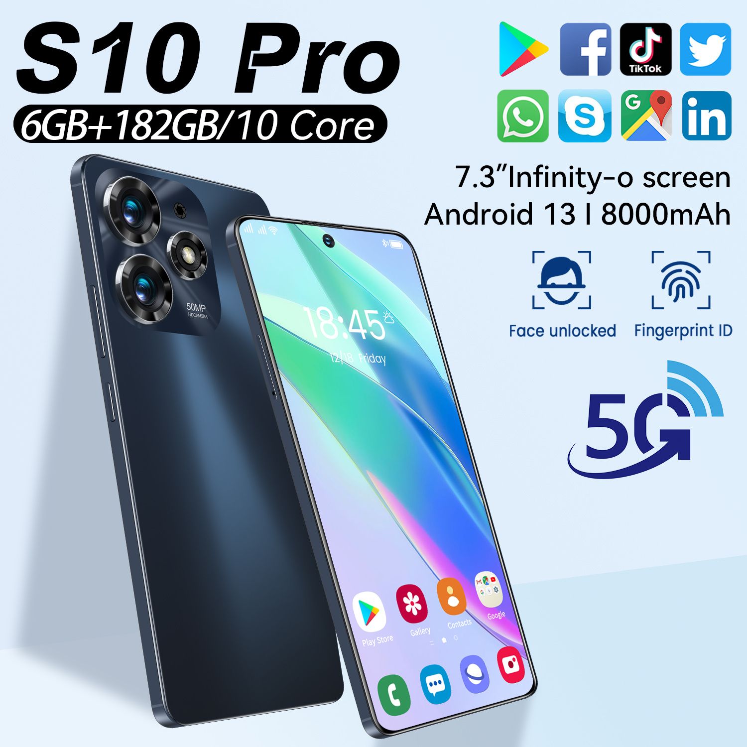 Смартфон Новый 2024 Android 13 с сенсорным экраном - S10Pro с поддержкой  русского языка - купить по выгодной цене в интернет-магазине OZON  (1551414629)