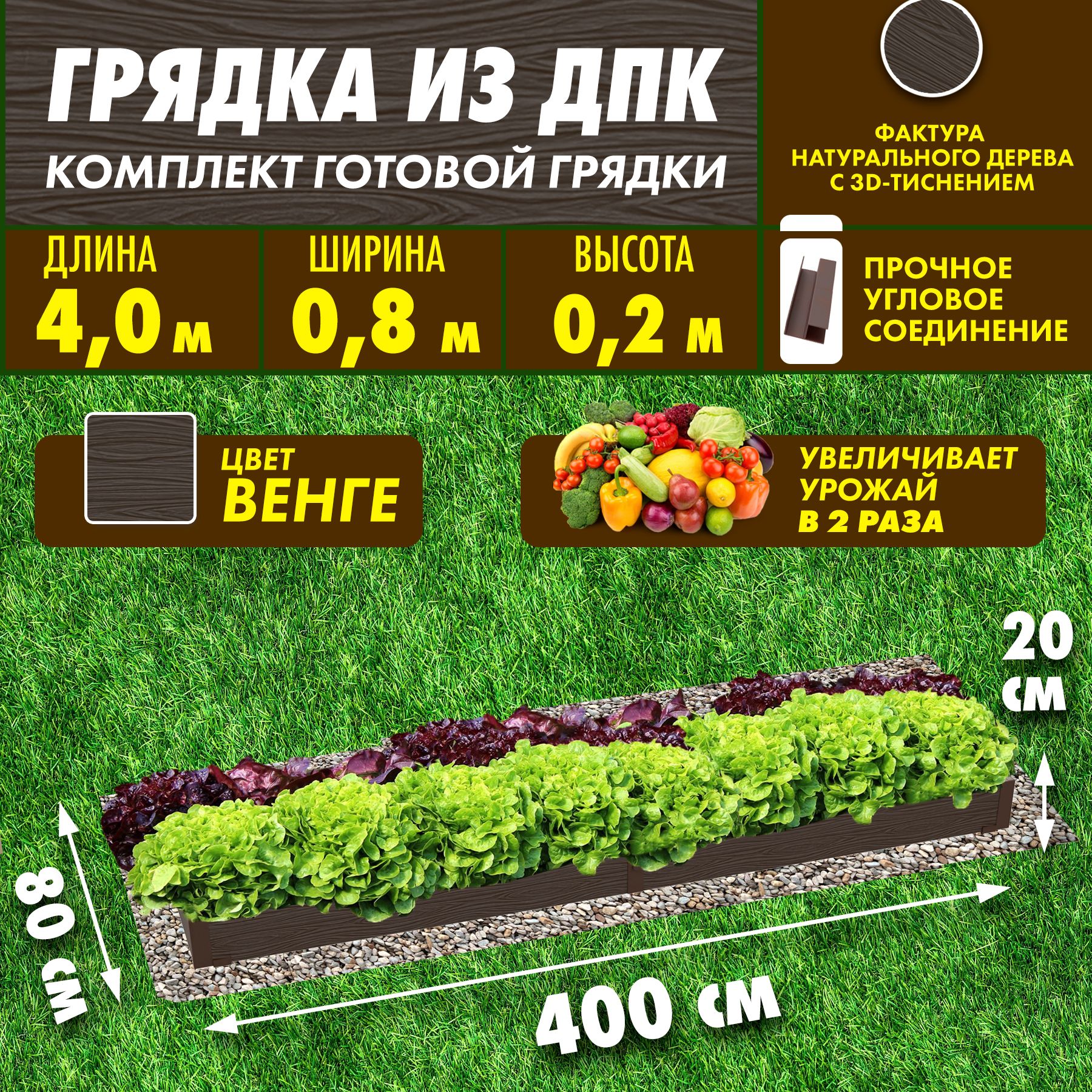 Сябар Грядка, 4х0.8 м