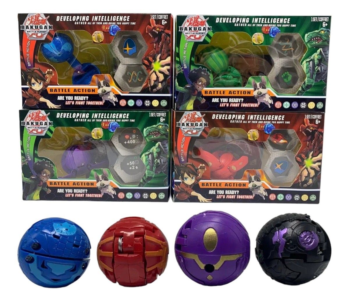 Игровой набор из 4 Бакуганов Bakugan / Игрушка-трансформер 