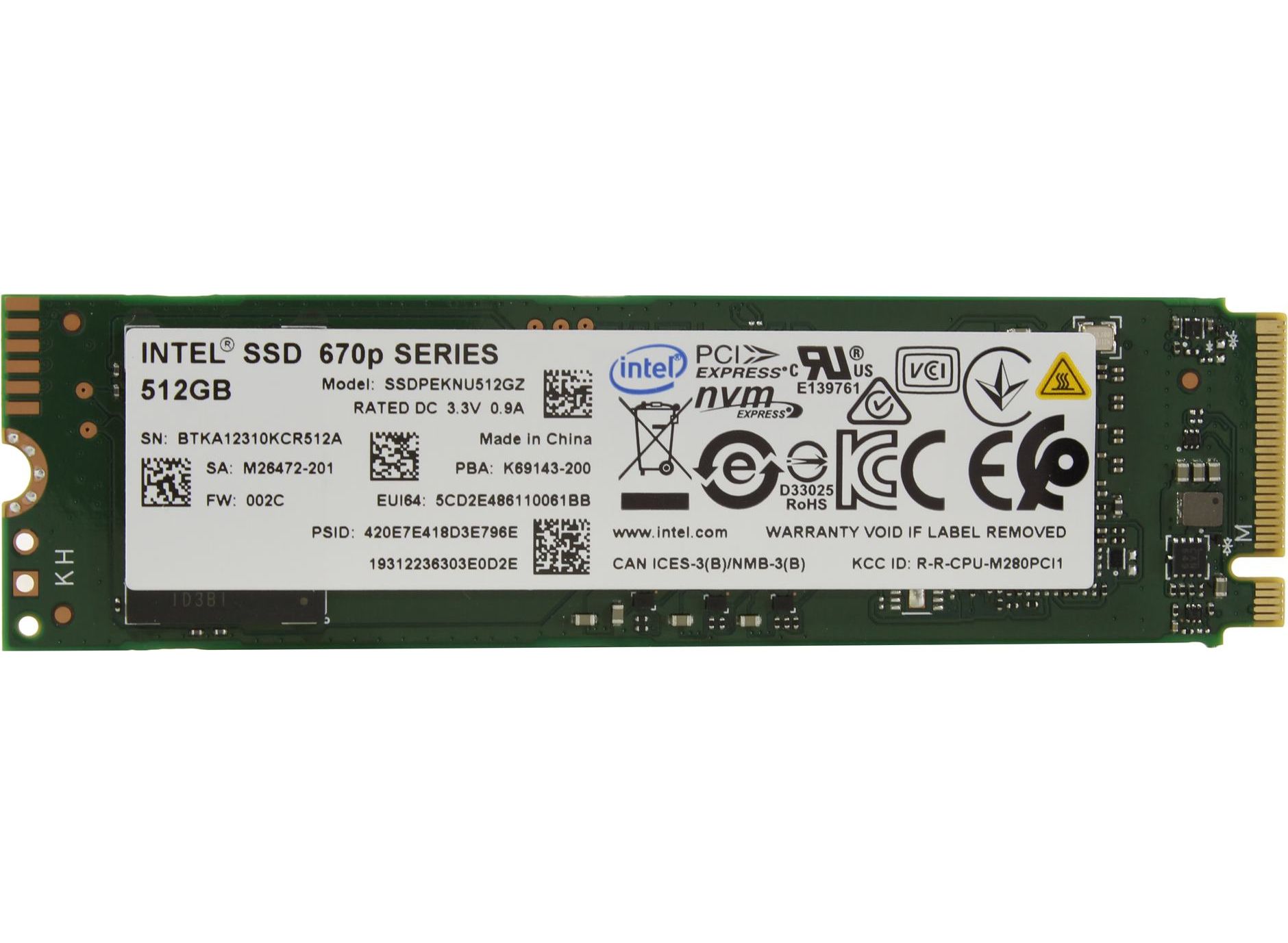 Intel512ГБВнутреннийSSD-дискIntel670p(SSDPEKNU512GZX1)