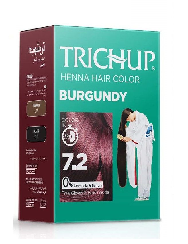 Trichup Henna Hair Color BURGUNDY / Тричуп краска для волос на основе хны БУРГУНДИ - 6x10 г