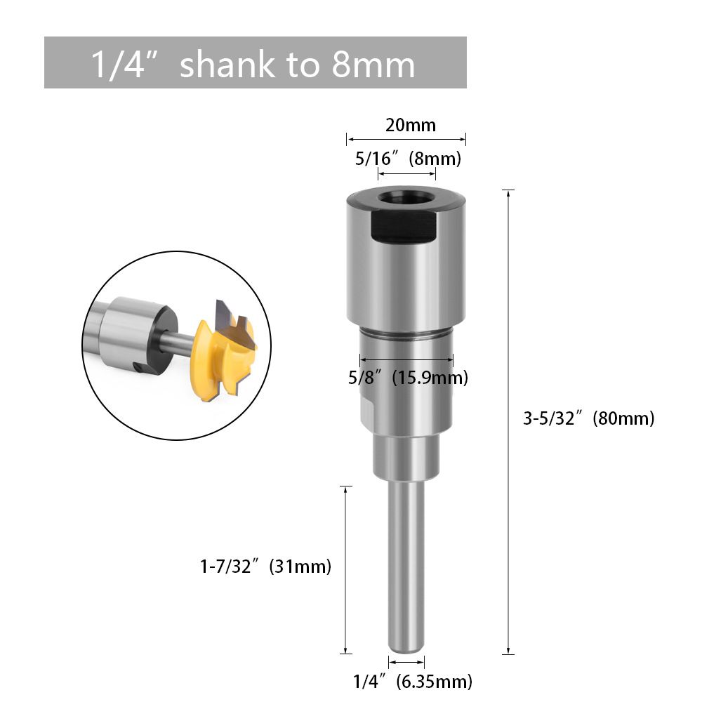 Удлинительдляфрез6.35ммдо8мм